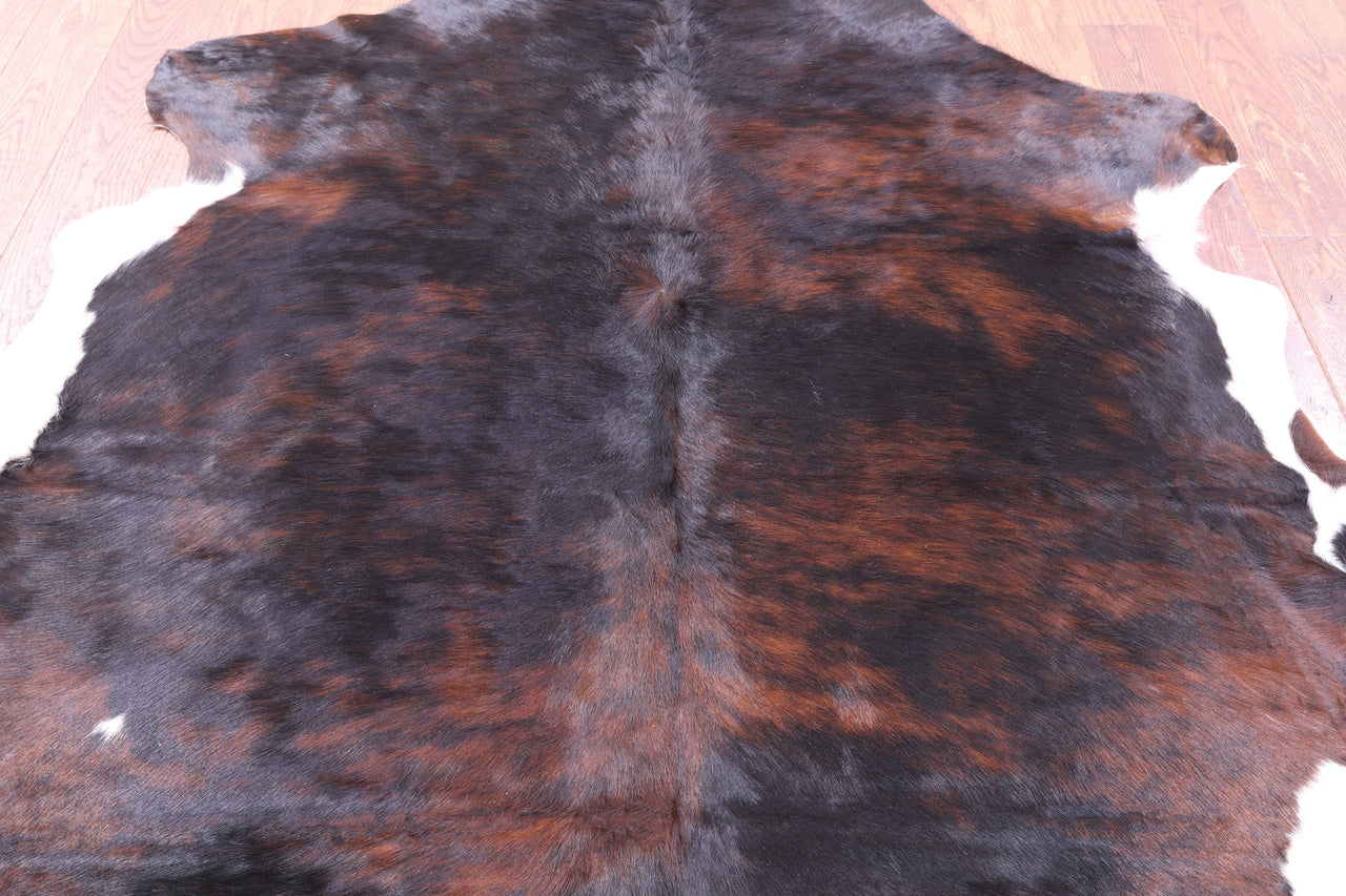 Dark Brindle Natural Cowhide Rug - Large 6'9"H x 5'4"W