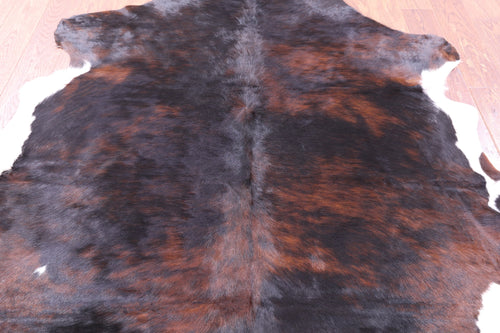 Dark Brindle Natural Cowhide Rug - Large 6'9