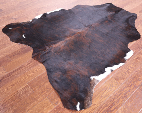 Dark Brindle Natural Cowhide Rug - Medium 6'2