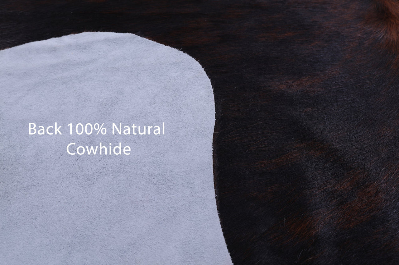 Dark Brindle Natural Cowhide Rug - Medium 6'2"H x 5'7"W