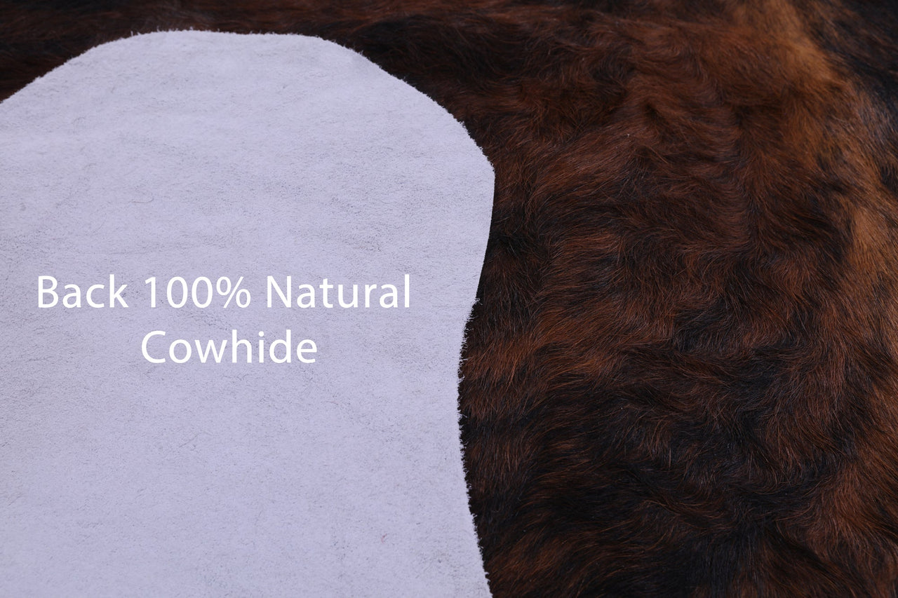 Dark Brindle Natural Cowhide Rug - Large 6'4"H x 5'8"W