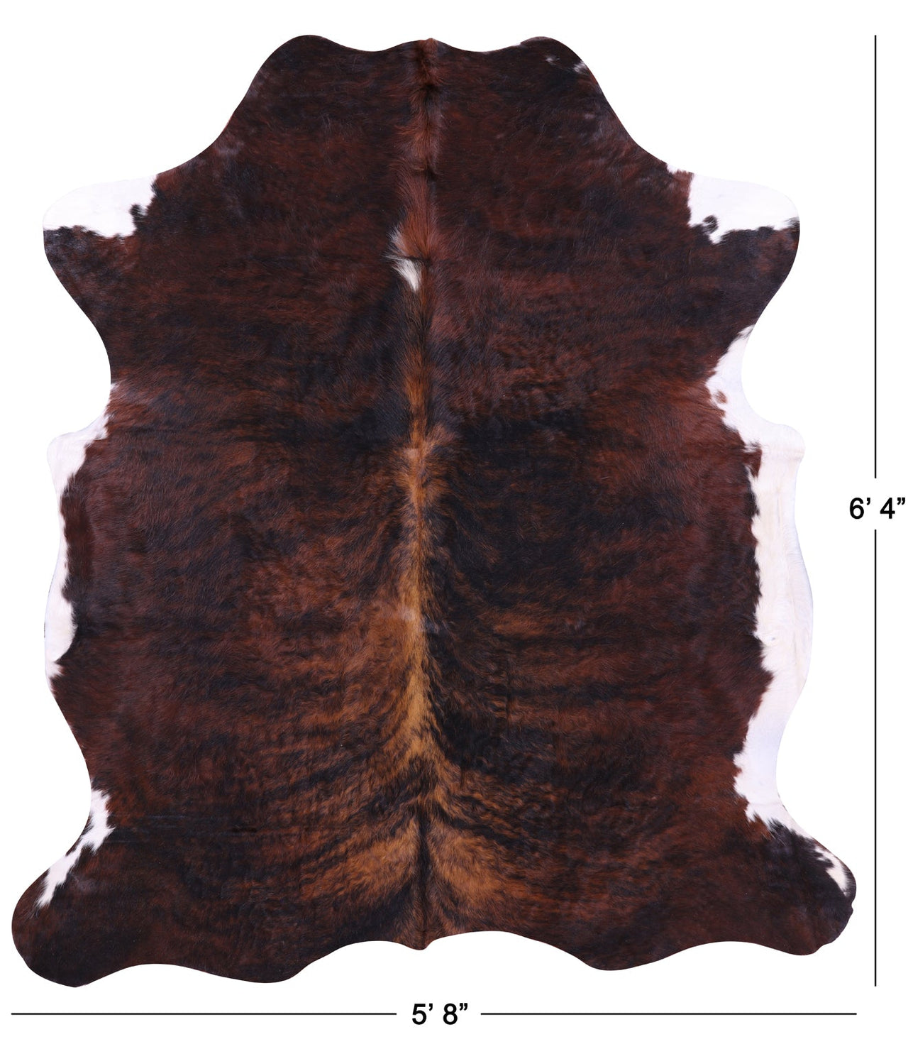 Dark Brindle Natural Cowhide Rug - Large 6'4"H x 5'8"W
