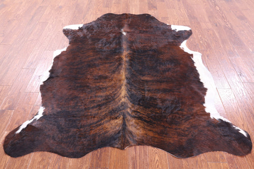 Dark Brindle Natural Cowhide Rug - Large 6'4