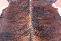 Thumbnail for Dark Brindle Natural Cowhide Rug - Large 6'4