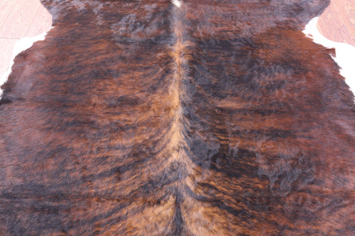 Dark Brindle Natural Cowhide Rug - Large 6'4