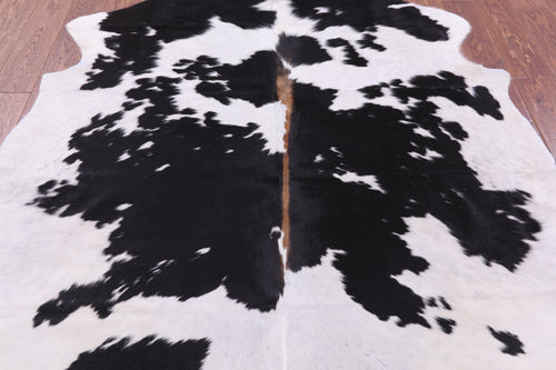 Black & White Natural Cowhide Rug - Large 6'4