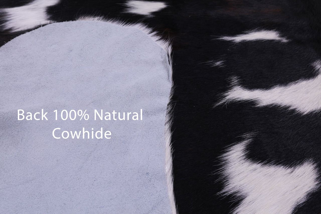 Black & White Natural Cowhide Rug - X-Large 7'0"H x 6'0"W