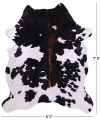 Thumbnail for Black & White Natural Cowhide Rug - X-Large 7'0