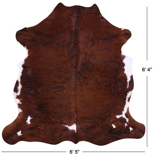 Brown & White Natural Cowhide Rug - Large 6'4