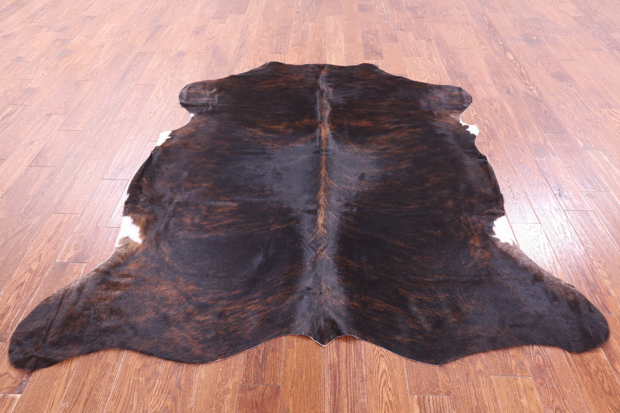 Dark Brindle Natural Cowhide Rug - Large 6'5"H x 6'6"W