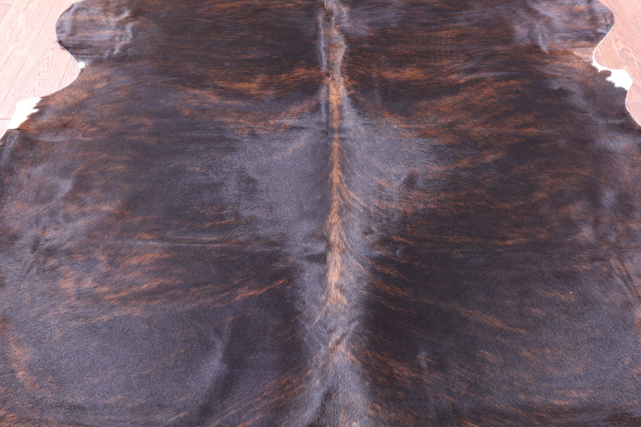 Dark Brindle Natural Cowhide Rug - Large 6'5"H x 6'6"W