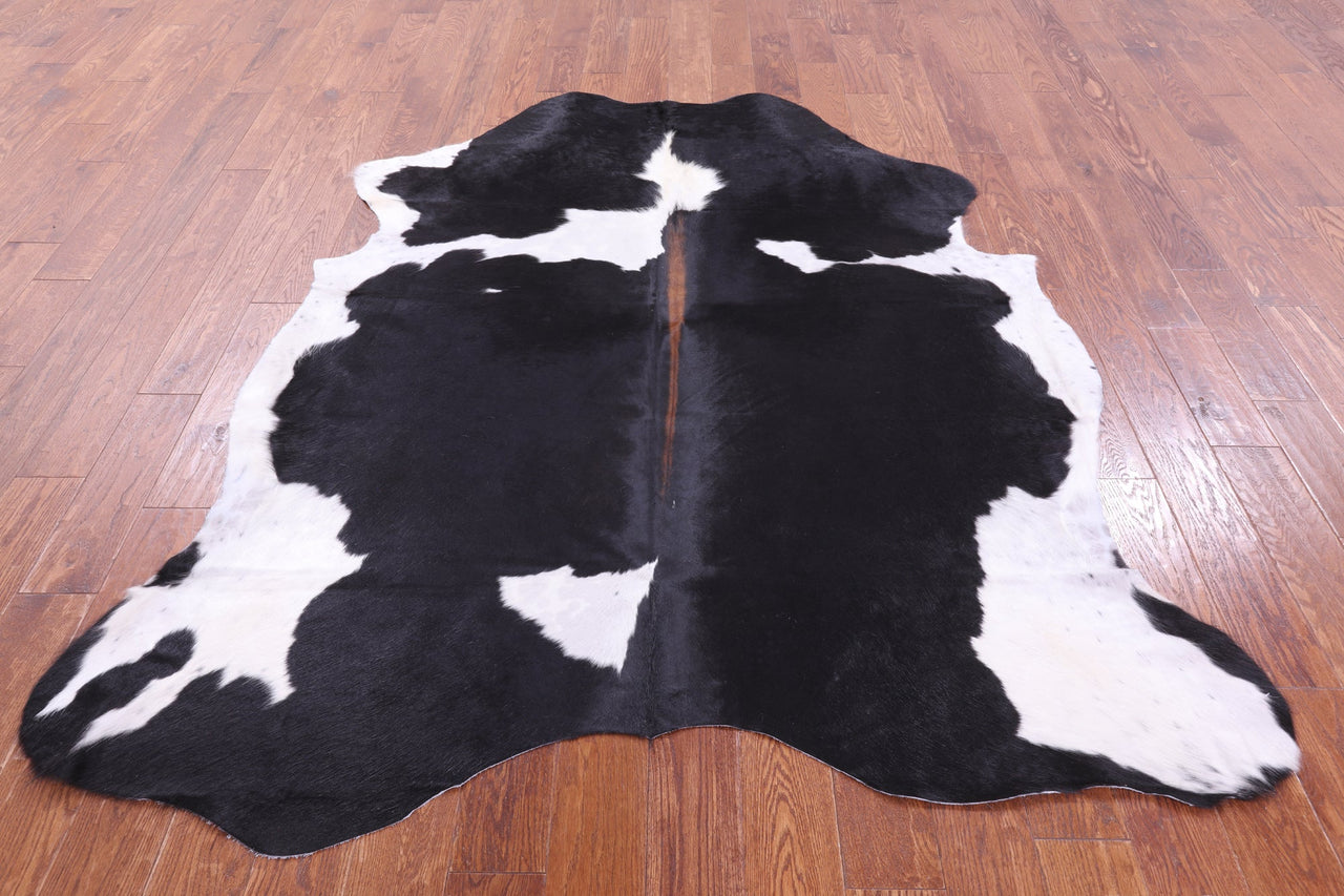 Black & White Natural Cowhide Rug - Large 6'9"H x 6'0"W
