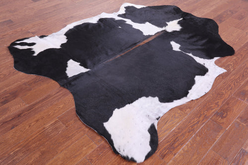 Black & White Natural Cowhide Rug - Large 6'9