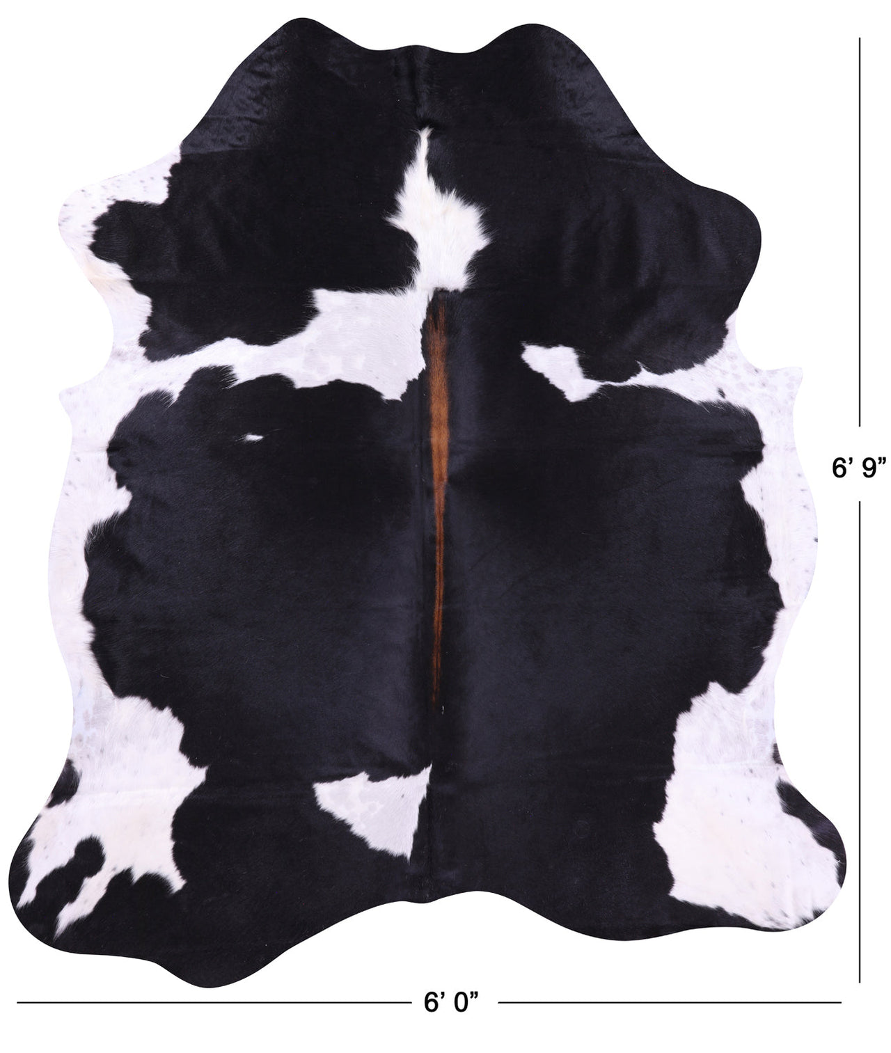Black & White Natural Cowhide Rug - Large 6'9"H x 6'0"W