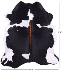 Thumbnail for Black & White Natural Cowhide Rug - Large 6'9