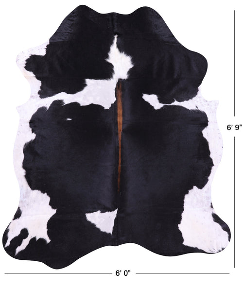 Black & White Natural Cowhide Rug - Large 6'9