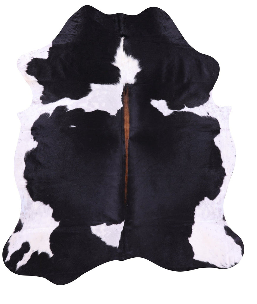 Black & White Natural Cowhide Rug - Large 6'9"H x 6'0"W