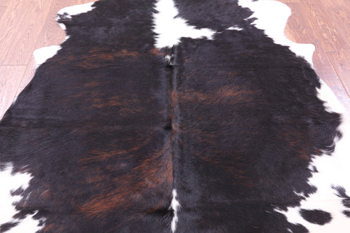 Black & White Natural Cowhide Rug - Large 6'6