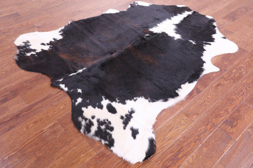 Black & White Natural Cowhide Rug - Large 6'6