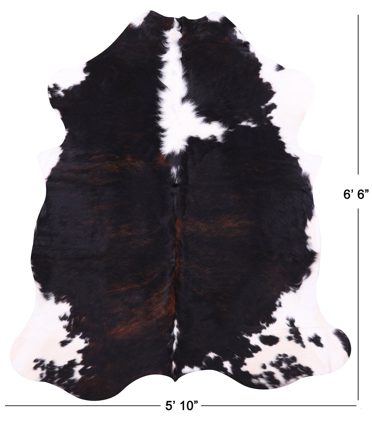 Black & White Natural Cowhide Rug - Large 6'6"H x 5'10"W