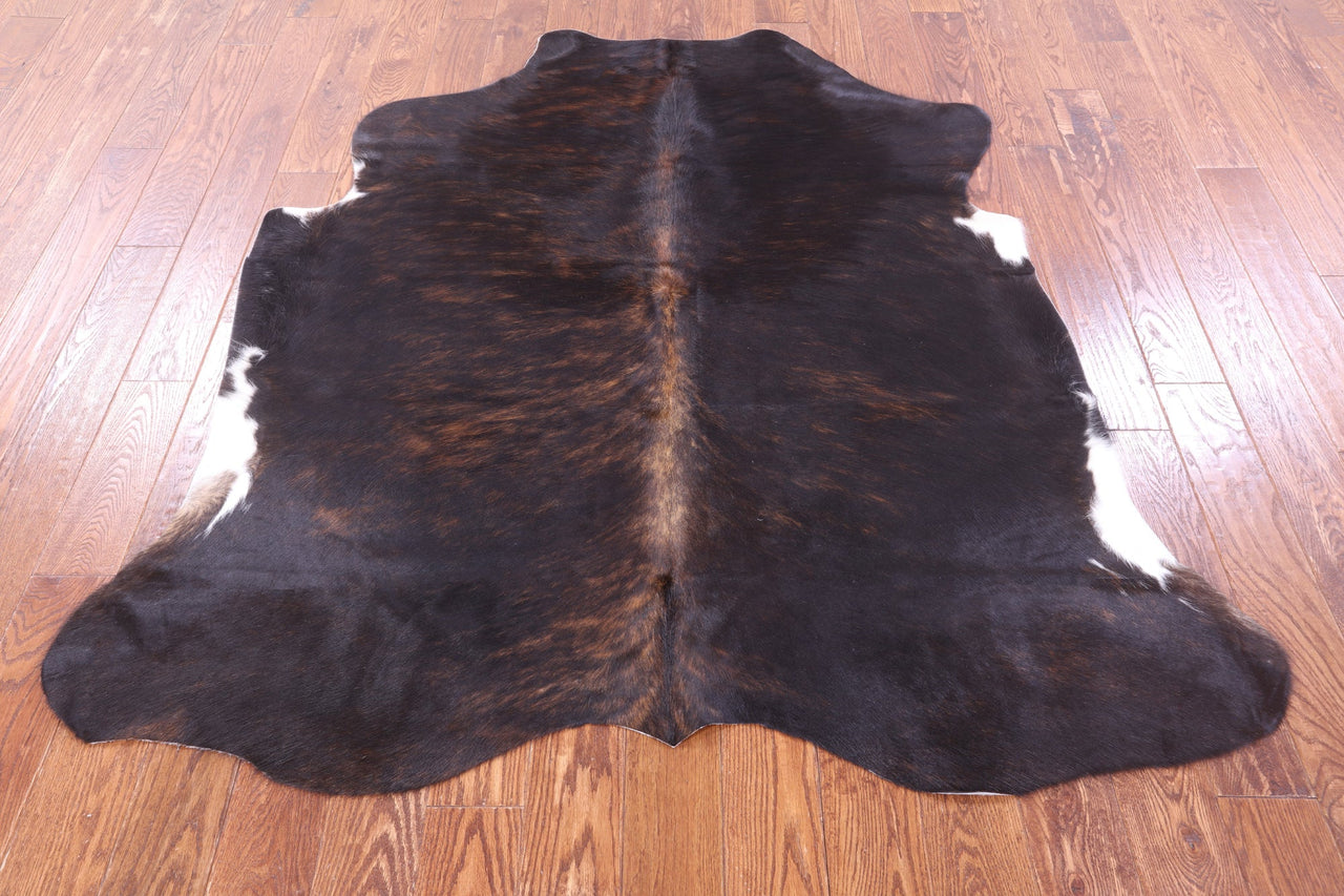 Dark Brindle Natural Cowhide Rug - Medium 6'1"H x 5'9"W