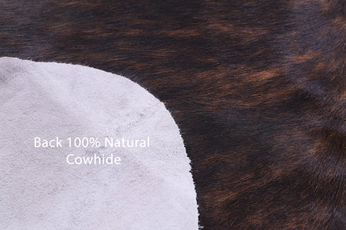Dark Brindle Natural Cowhide Rug - Medium 6'1