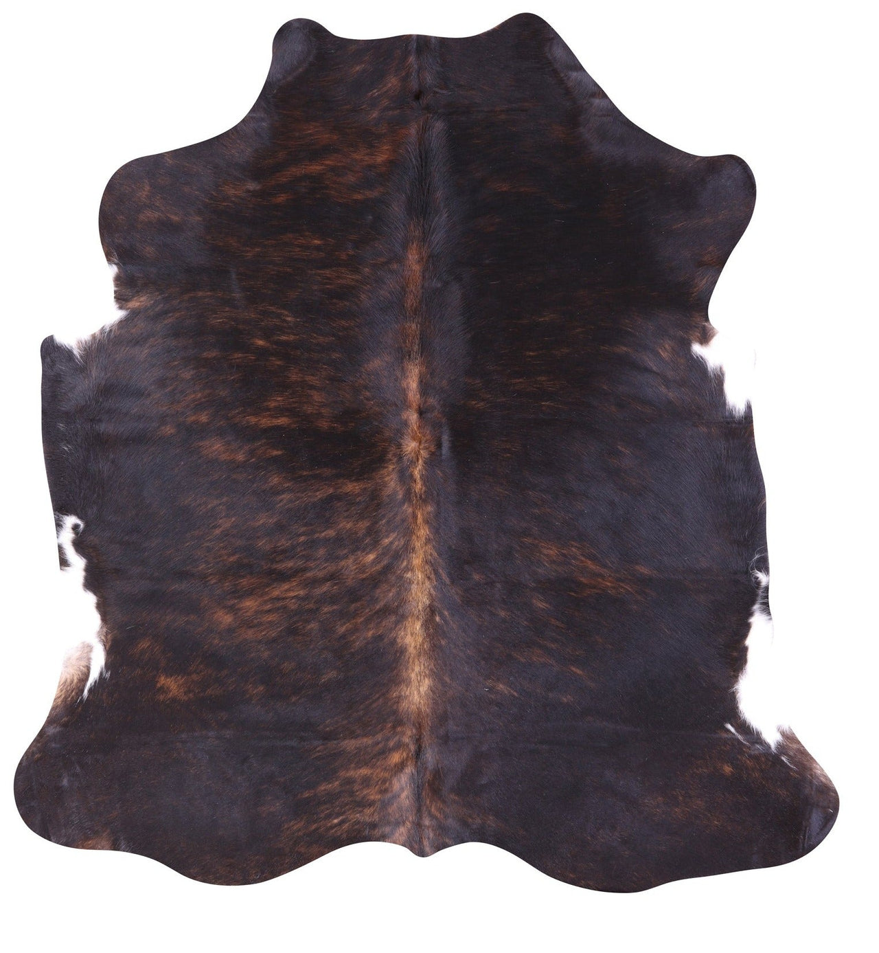Dark Brindle Natural Cowhide Rug - Medium 6'1"H x 5'9"W
