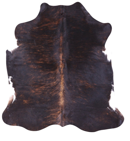 Dark Brindle Natural Cowhide Rug - Medium 6'1
