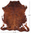 Brown & White Natural Cowhide Rug - Large 6'4"H x 5'10"W