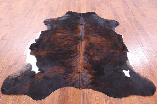 Dark Brindle Natural Cowhide Rug - Large 6'11