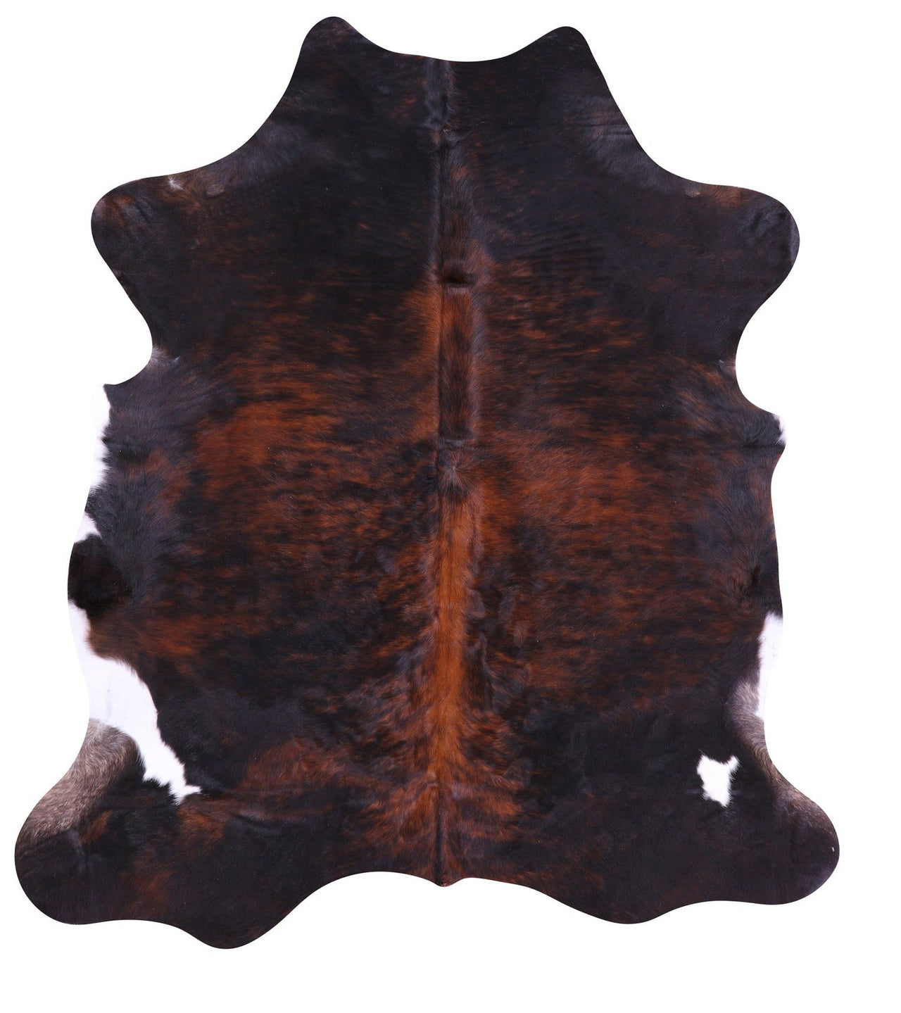 Dark Brindle Natural Cowhide Rug - Large 6'11"H x 6'1"W