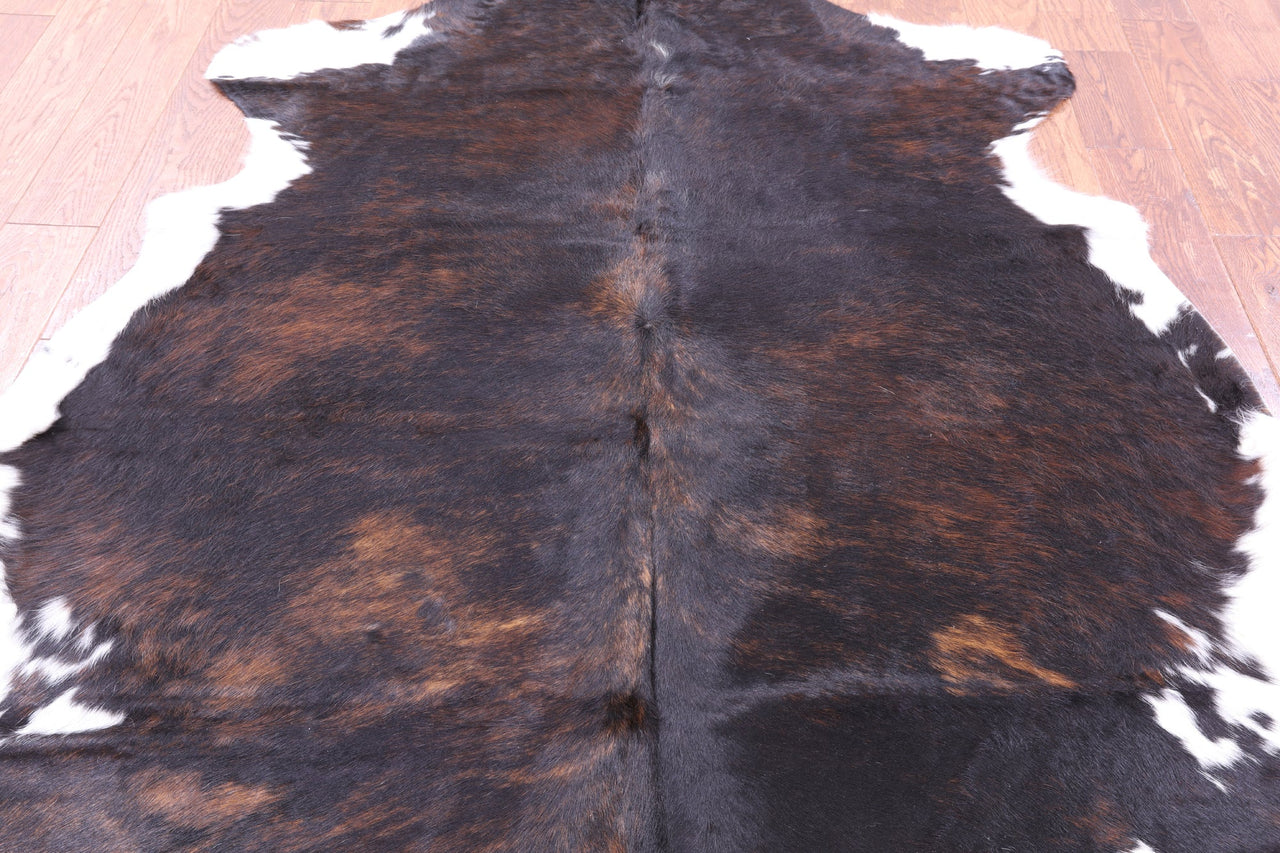 Dark Brindle Natural Cowhide Rug - Large 6'7"H x 5'9"W