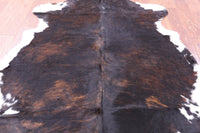 Thumbnail for Dark Brindle Natural Cowhide Rug - Large 6'7