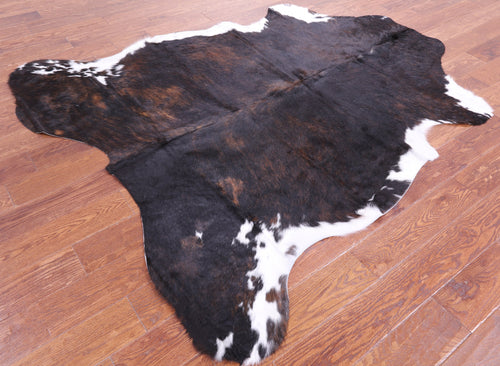Dark Brindle Natural Cowhide Rug - Large 6'7