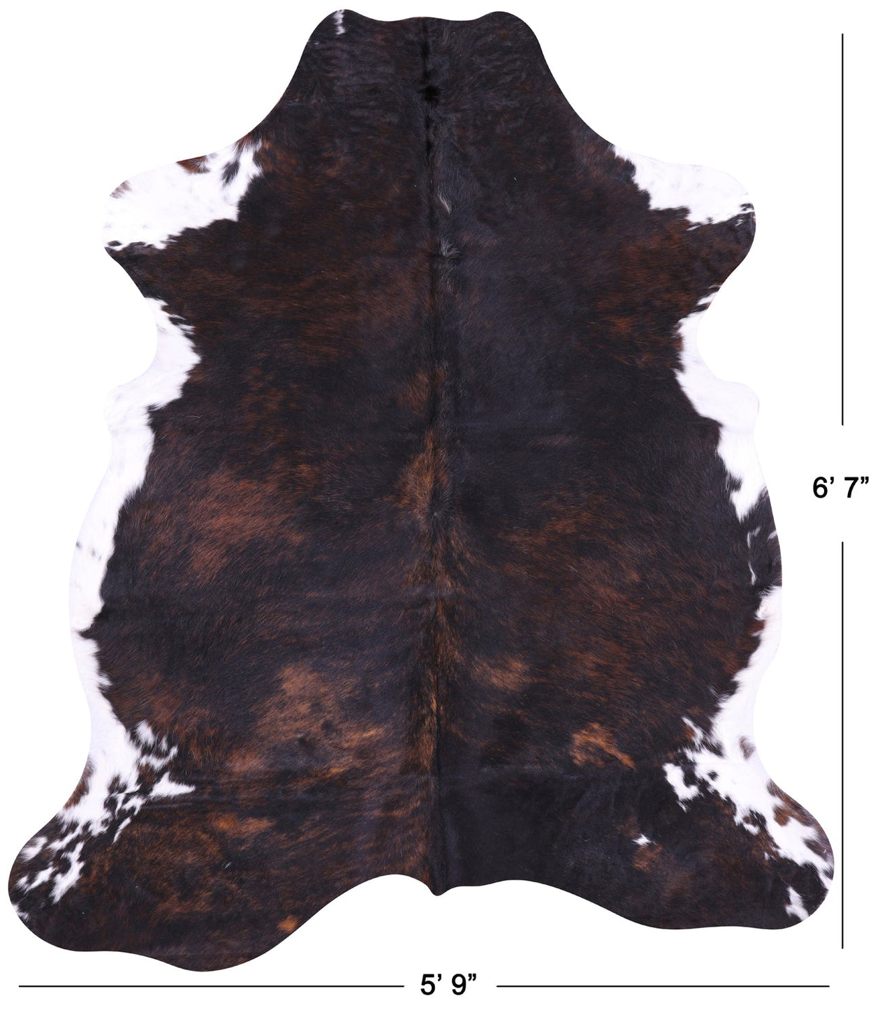 Dark Brindle Natural Cowhide Rug - Large 6'7"H x 5'9"W