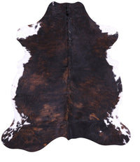 Thumbnail for Dark Brindle Natural Cowhide Rug - Large 6'7