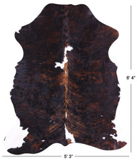 Thumbnail for Dark Brindle Natural Cowhide Rug - Medium 6'4