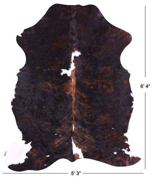 Dark Brindle Natural Cowhide Rug - Medium 6'4