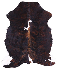 Thumbnail for Dark Brindle Natural Cowhide Rug - Medium 6'4