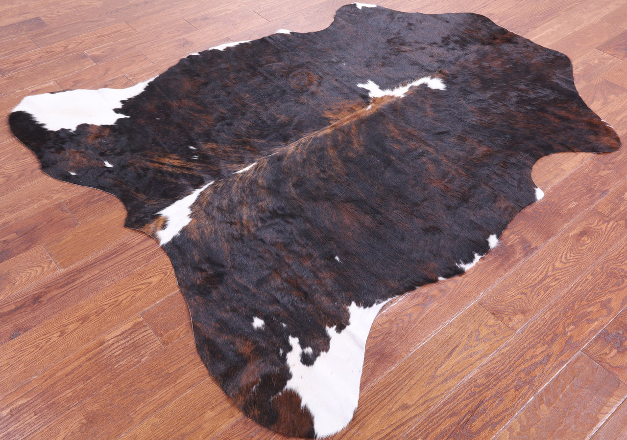 Dark Brindle Natural Cowhide Rug - Medium 6'4"H x 5'3"W