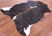 Thumbnail for Dark Brindle Natural Cowhide Rug - Medium 6'4