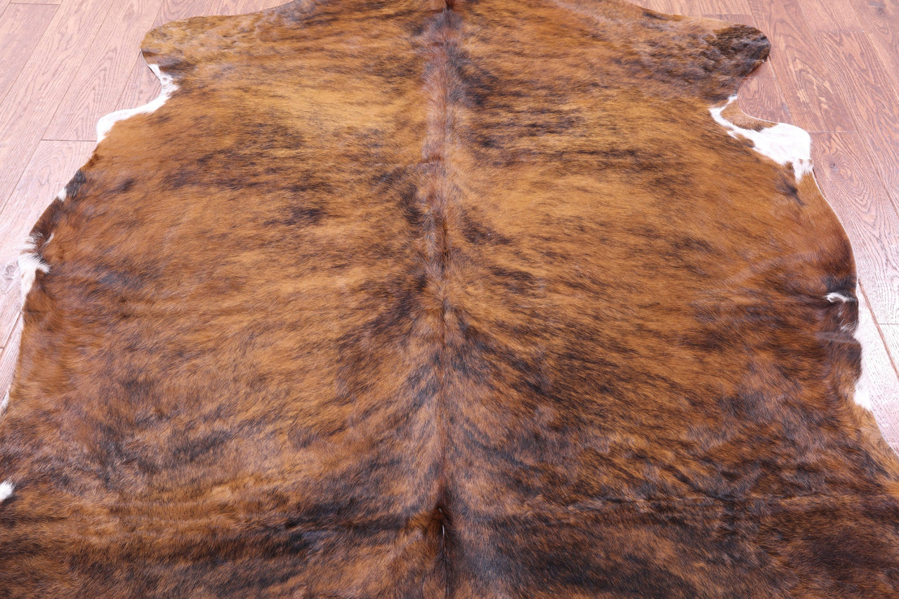 Brindle Brown Natural Cowhide Rug - X-Large 7'3"H x 6'3"W