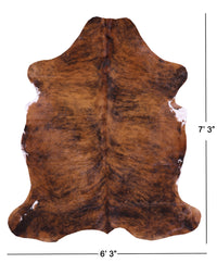 Thumbnail for Brindle Brown Natural Cowhide Rug - X-Large 7'3