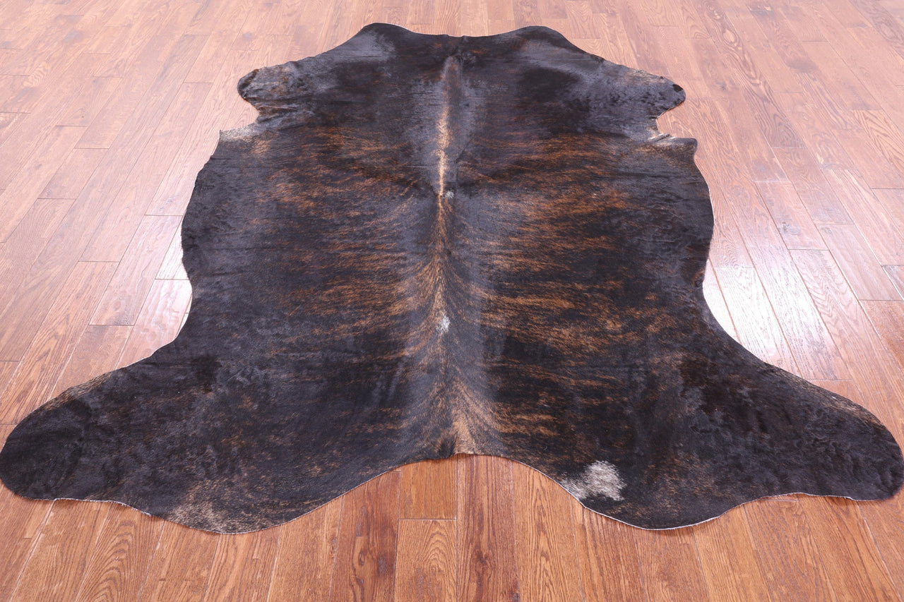 Dark Brindle Natural Cowhide Rug - X-Large 7'10"H x 7'0"W