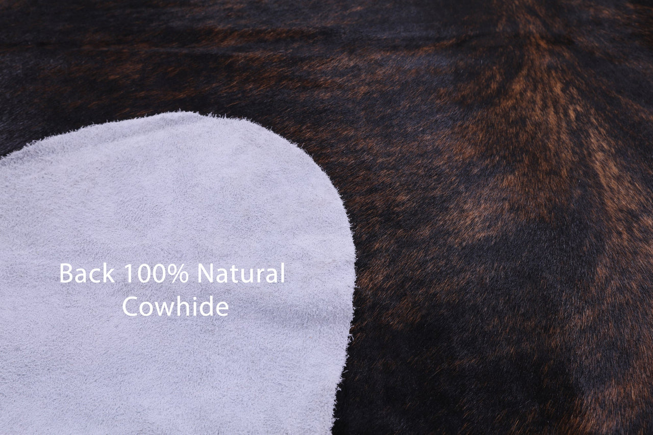 Dark Brindle Natural Cowhide Rug - X-Large 7'10"H x 7'0"W