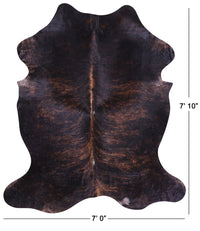 Thumbnail for Dark Brindle Natural Cowhide Rug - X-Large 7'10