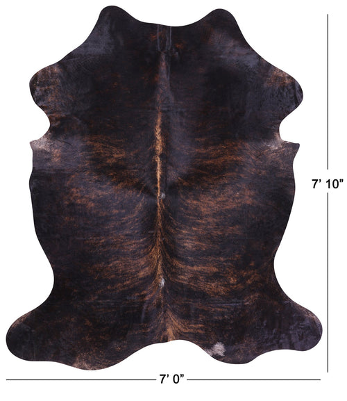 Dark Brindle Natural Cowhide Rug - X-Large 7'10