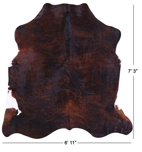 Dark Brindle Natural Cowhide Rug - X-Large 7'3