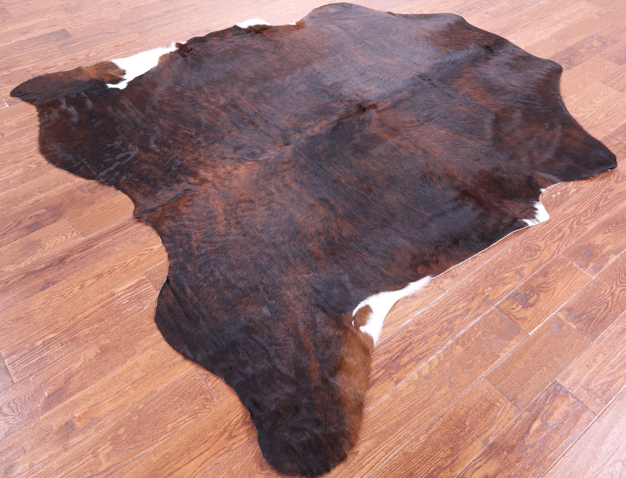 Dark Brindle Natural Cowhide Rug - X-Large 7'3"H x 6'11"W