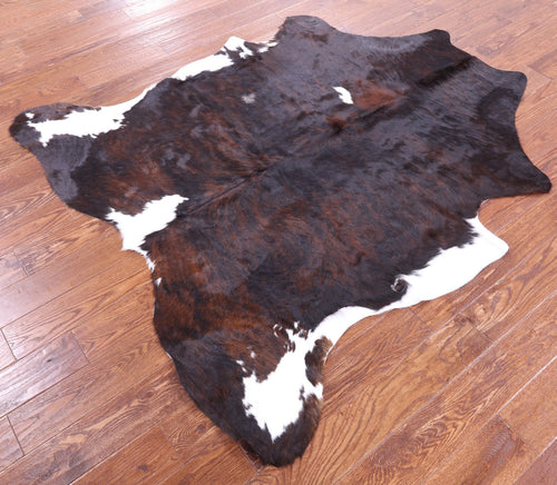 Dark Brindle Natural Cowhide Rug - Medium 6'2